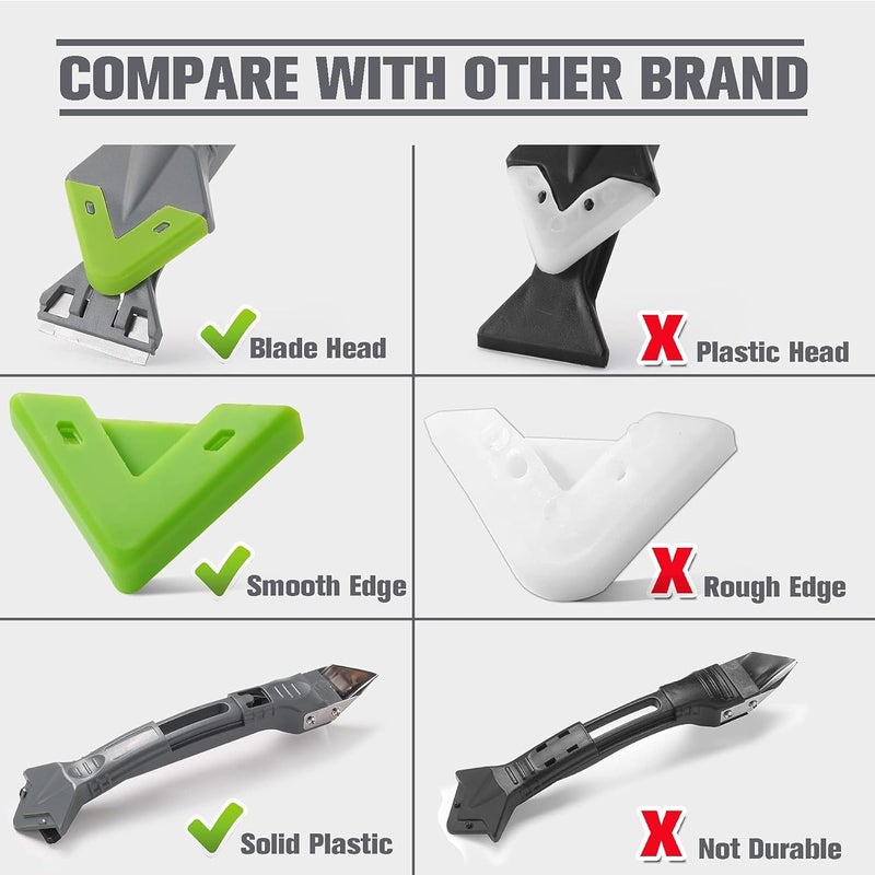 eweek 9 in 1caulk smoothingand Grouting Tool, silicone remover，Sealant Trimming and Removal Tool with Grout Squeegee for Bathrooms, Windows, Doors, Kitche - Image 5